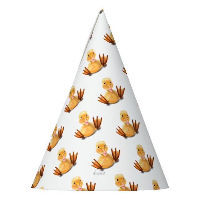 Funny Yellow Duck Playful Wink Happy Lächeln Carto Partyhütchen (Links)