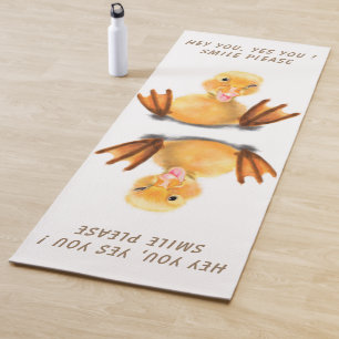 Funny Yellow Duck Playful Wink Happy Lächeln Carto Yogamatte