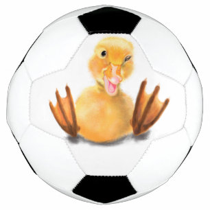 Funny Yellow Duck Playful Wink - Happy Lächeln Fußball