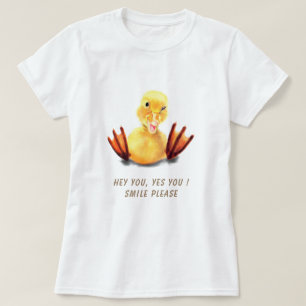 Funny Yellow Duck Playful Wink Happy - Lächeln T-Shirt