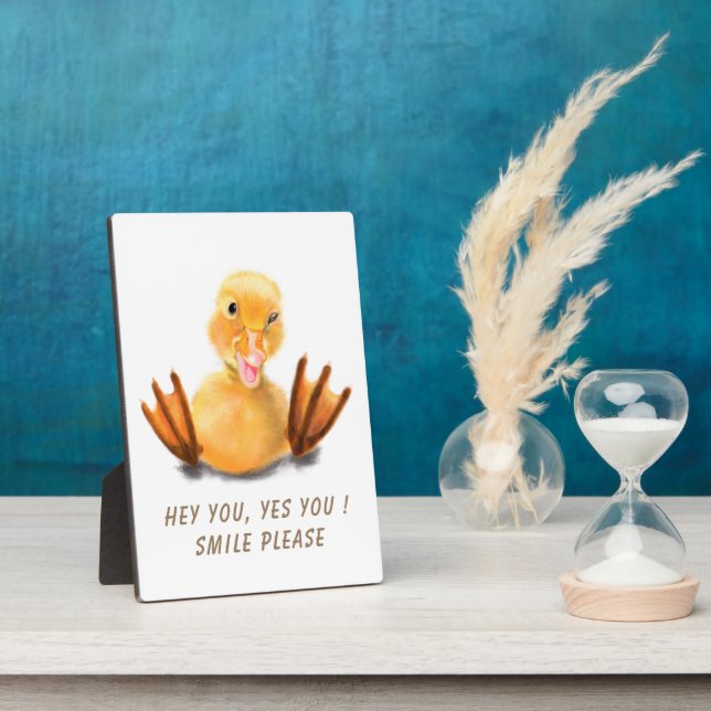 Funny Yellow Duck Playful Wink Smile - Benutzerdef Fotoplatte (Seite)