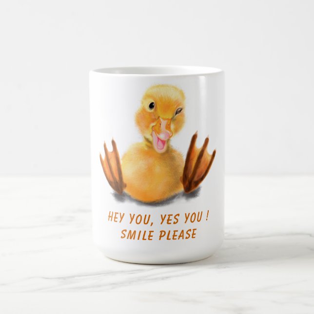 Funny Yellow Duck Tasse - Benutzerdefinierter Text (Mittel)