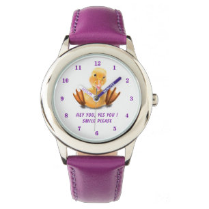 Funny Yellow Duckling Playful Watch Happy Smile Armbanduhr