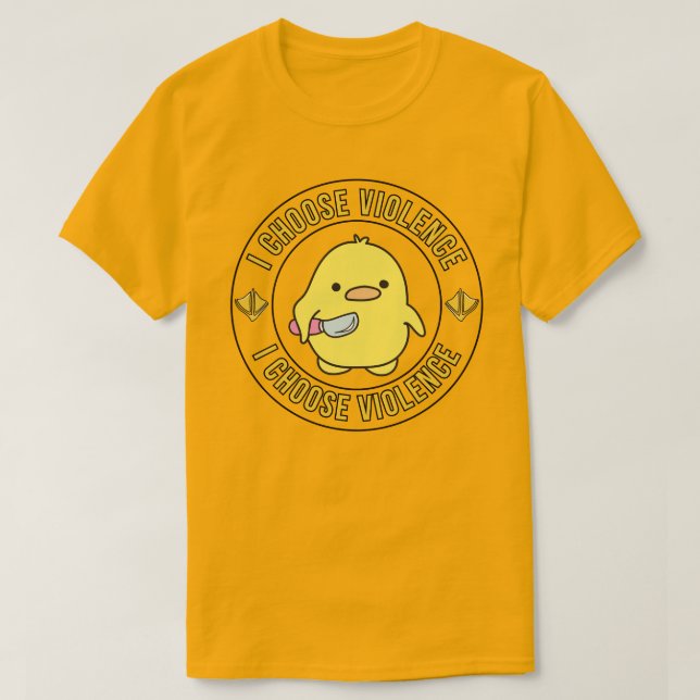 Funny Yellow Dufe mit Knife T-Shirt (Design vorne)