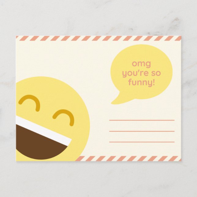 Funny Yellow Emoji Letter Postkarte (Vorderseite)