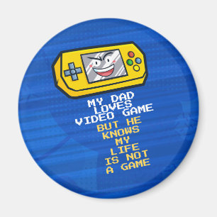 Funny Yellow Game Portable Vatertag Gruß Magnet