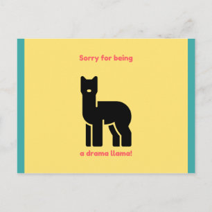 Funny Yellow Illustriert Llama Postkarte
