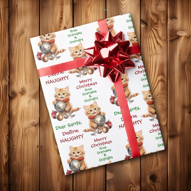 Funny Yellow Kitten definiert schöne Weihnachten Geschenkpapier (Von Creator hochgeladen)