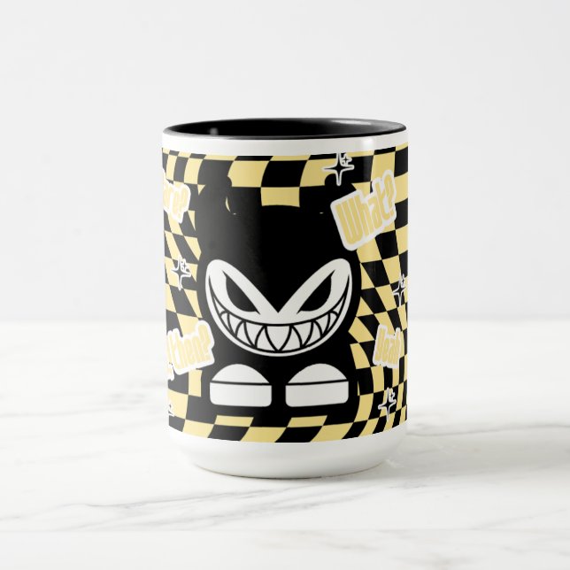 Funny Yellow Labubou-Inspired Mug | Cute Bold  Tasse (Zentrum)