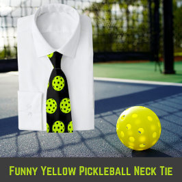 Funny Yellow Pickleball Neck Tie Krawatte