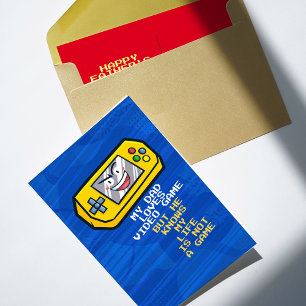 Funny Yellow Portable Vatertag Gruß Postkarte