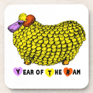 Funny Yellow Ram Chinese Year Zodiac Birthday C Untersetzer