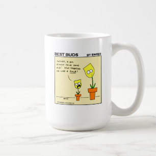 Funny Yellow Tulips Mama Cartoon Tasse