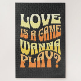 Funny Yellow und Orange Typograph Valentine Puzzle