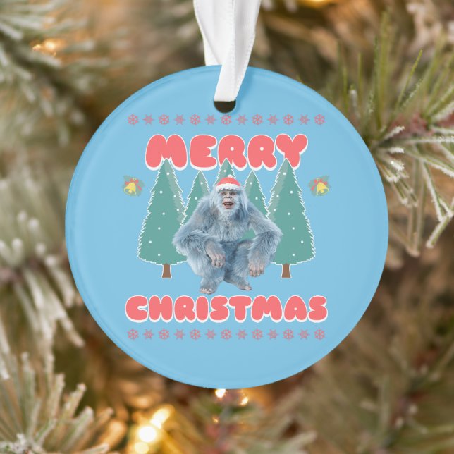 Funny Yeti - Frohe Weihnachten Ornament (Baum)
