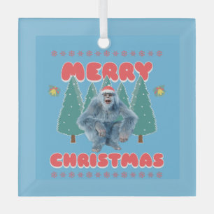 Funny Yeti - Frohe Weihnachten Ornament Aus Glas