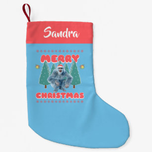 Funny Yeti - Frohe Weihnachten Personalisiert Kleiner Weihnachtsstrumpf
