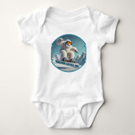 Funny Yeti Legend Snowboarden Winterabenteuer Baby Strampler