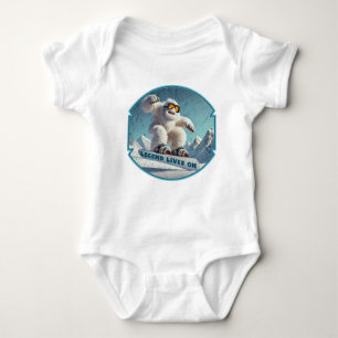 Funny Yeti Legend Snowboarden Winterabenteuer Baby Strampler