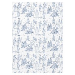 Funny Yeti Monsters Antikes Wintertoilmuster Tischdecke