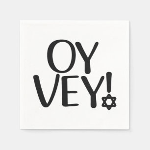 Funny Yiddish Phrase - Oy Vey, jüdisches Weihnach Serviette