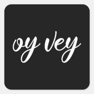 Funny Yiddish Phrase - Oy Vey, jüdisches Weihnacht Quadratischer Aufkleber