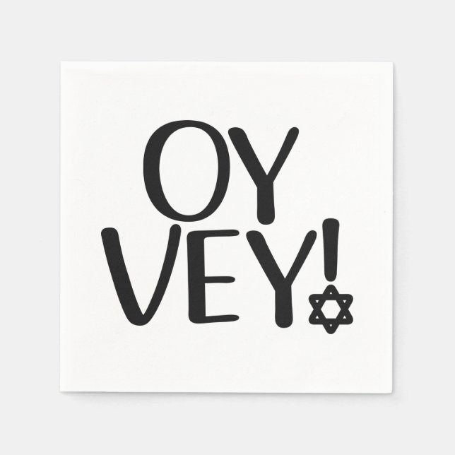 Funny Yiddish Phrase - Oy Vey, jüdisches Weihnacht Serviette (Vorderseite)