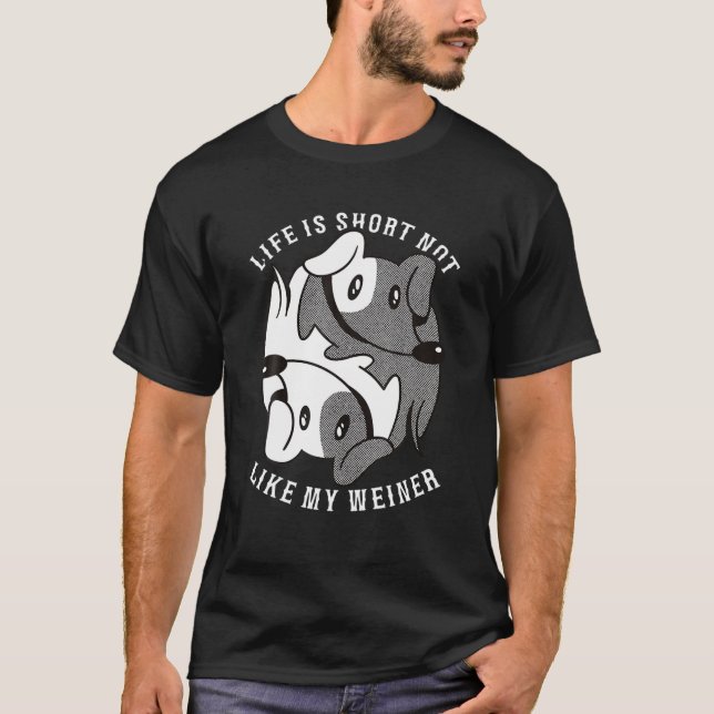 Funny Ying Yang Dog Dackel Zitat T-Shirt (Vorderseite)