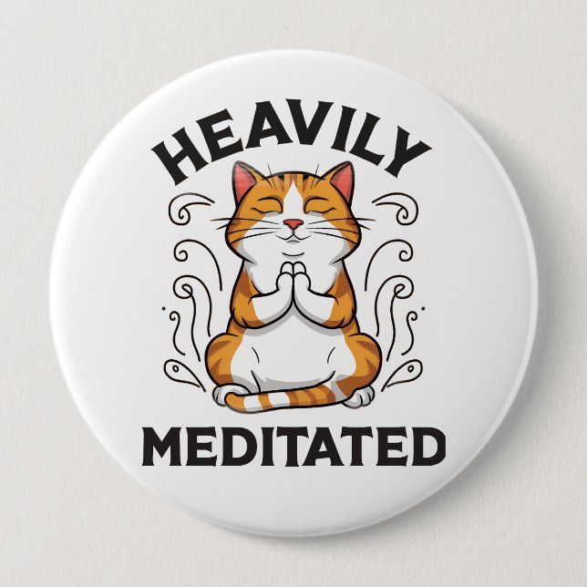Funny Yoga Cat Meditationsschaltfläche Button (Vorderseite)