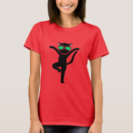 Funny Yoga Cat Pose Humor Cute Cat Yoga Instructor T-Shirt