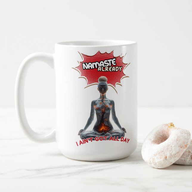 Funny Yoga Comic Pop Kaffeetasse (Mit Donut)