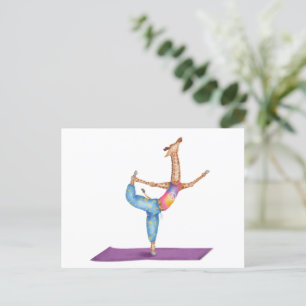 Funny Yoga Giraffe Postkarte