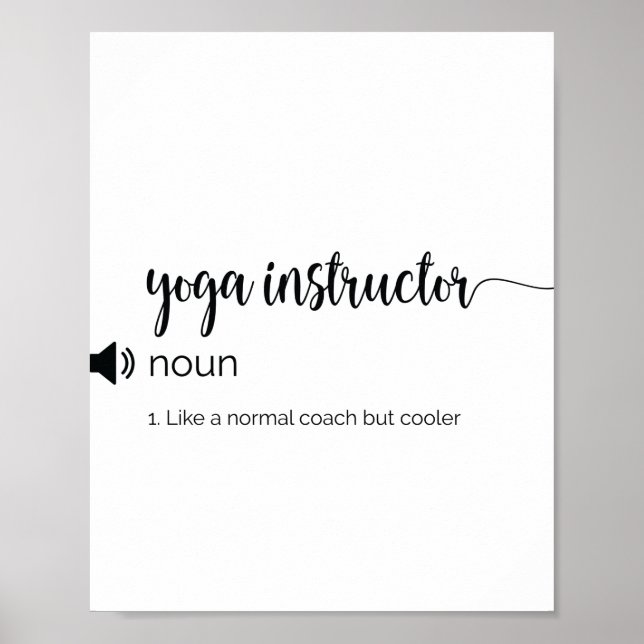 Funny Yoga Instructor Definition Poster (Vorne)