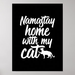 Funny Yoga Kitten Lover Namastay Zuhause mit meine Poster