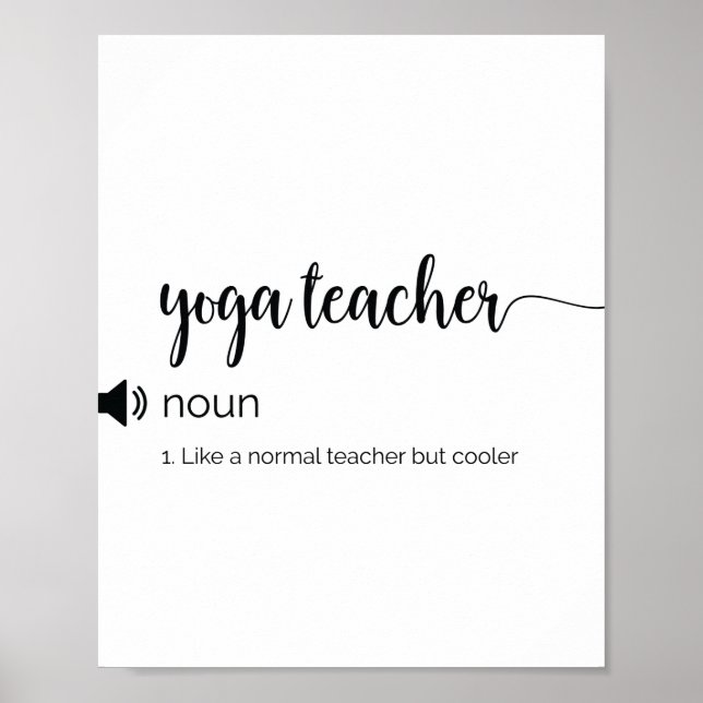 Funny Yoga Lehrer Definition Poster (Vorne)