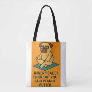 Funny Yoga Mops Tote Bag