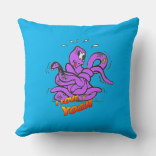 Funny Yoga Octopus Cust. Dekokissen