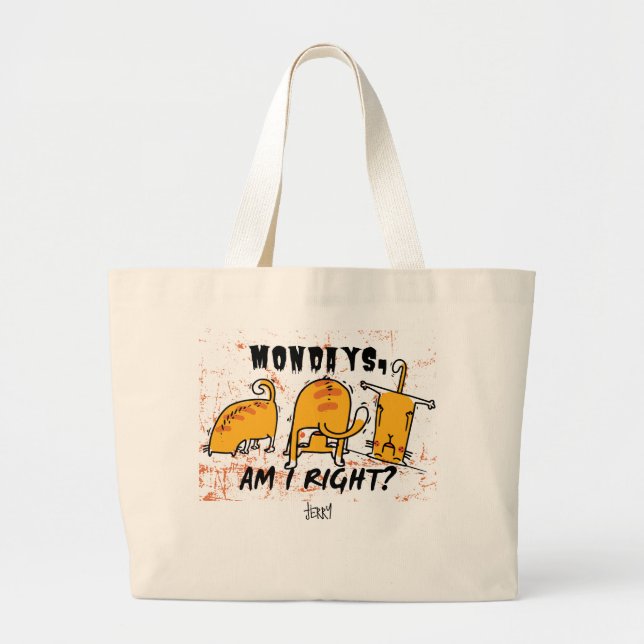 Funny Yoga Orange Cats Jumbo Stoffbeutel (Vorne)