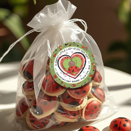 Funny Yoga Stretch Ladybug Heart Baby Shower Runder Aufkleber