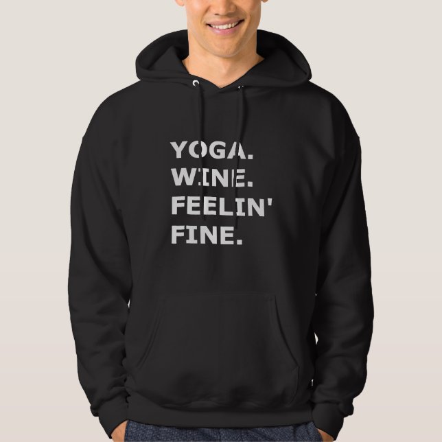 Funny Yoga Wine Hoodie (Vorderseite)