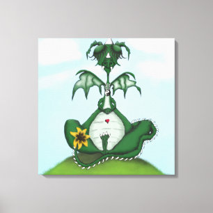 Funny Yogi Dragon Painting Leinwanddruck