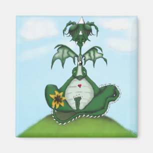 Funny Yogi Dragon Painting Magnet