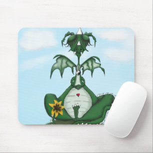 Funny Yogi Dragon Painting Mousepad