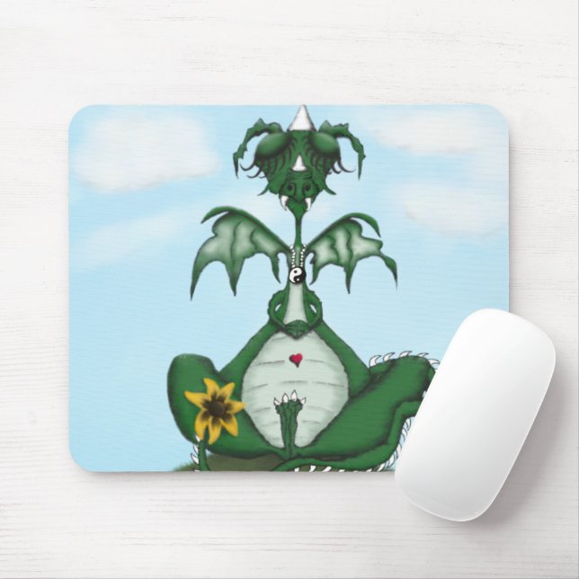 Funny Yogi Dragon Painting Mousepad (Mit Mouse)