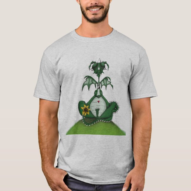 Funny Yogi Dragon Painting T-Shirt (Vorderseite)