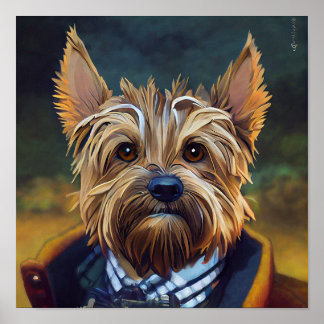 Funny Yorkshire Terrier Anthropomorphe Dog Art Poster