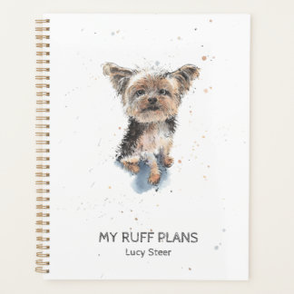 Funny Yorkshire Terrier Aquarell personalisiert Planer