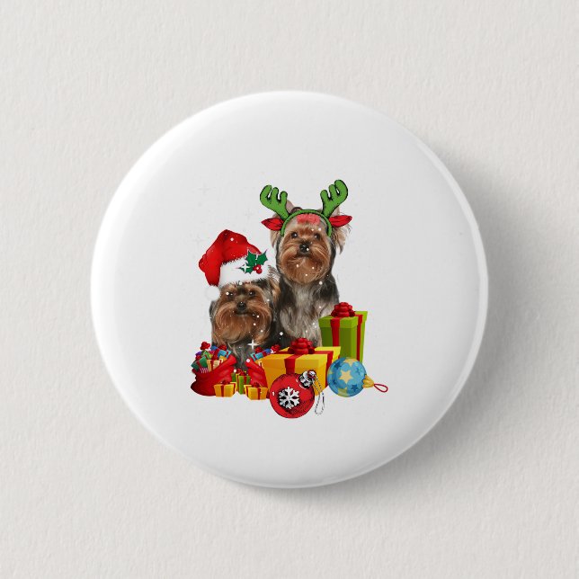 Funny Yorkshire Terrier Button (Vorderseite)