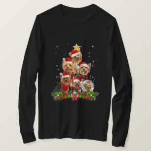 Funny Yorkshire Terrier Dog Christmas Tree T-Shirt