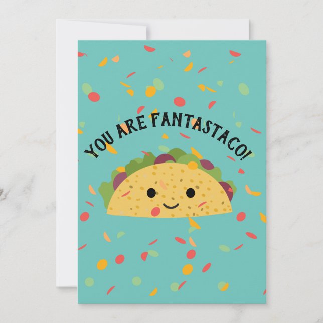 Funny You are Fantastaco Niedlich Kawaii Taco Dankeskarte (Vorderseite)